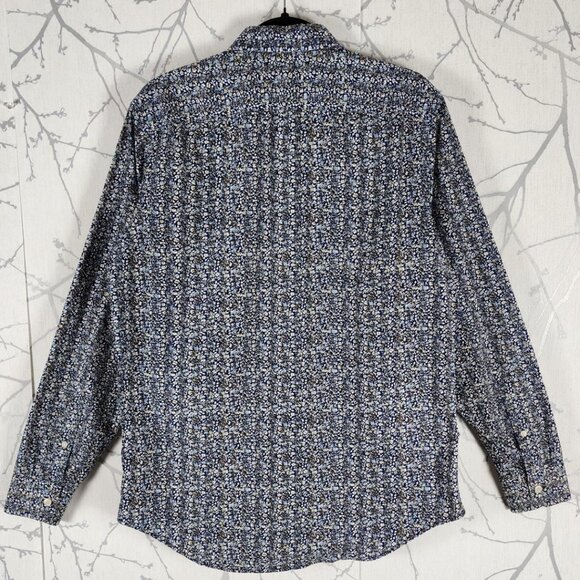 Banana Republic Blue Floral Printed 100% Cotton Shirt - Picture 3 of 4